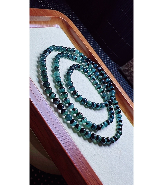 313F3 exquisite old mine treasure pot blue tourmaline three circle bracelet, size 4.6mm