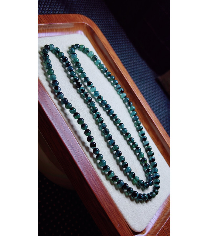 313F3 exquisite old mine treasure pot blue tourmaline three circle bracelet, size 4.6mm