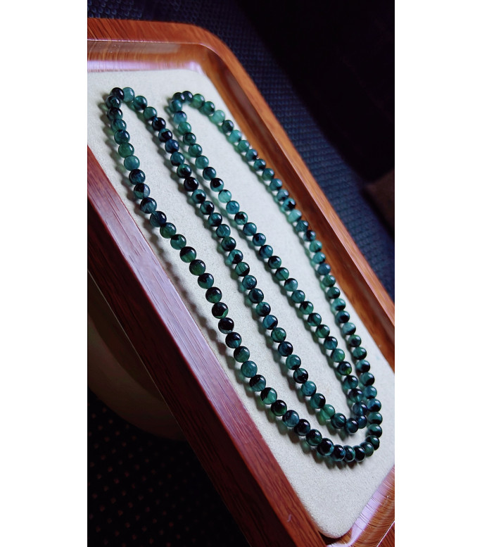 313F3 exquisite old mine treasure pot blue tourmaline three circle bracelet, size 4.6mm