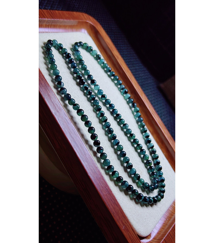 313F3 exquisite old mine treasure pot blue tourmaline three circle bracelet, size 4.6mm