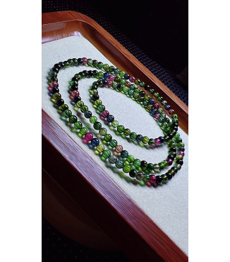 313F2 exquisite old mine black sugar tourmaline three circle small bracelet, size 3.8mm