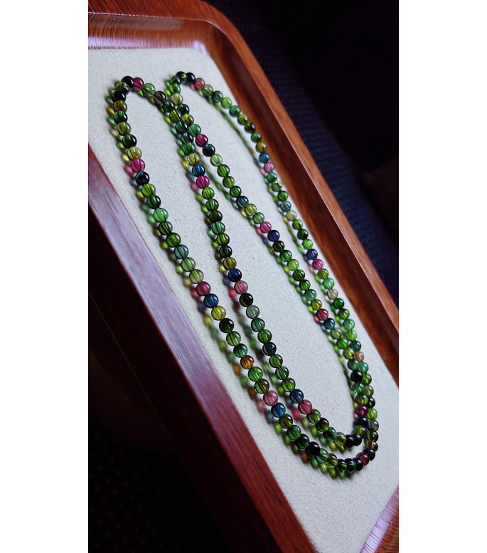 313F2 exquisite old mine black sugar tourmaline three circle small bracelet, size 3.8mm