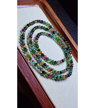 313F1 exquisite old mine black sugar tourmaline three circle small bracelet, size 4.1mm