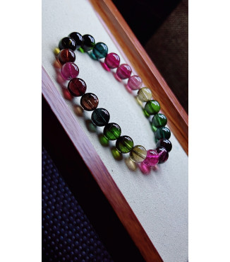 310F14 exquisite old mine black beauty tourmaline bracelet, specification about 8.5mm