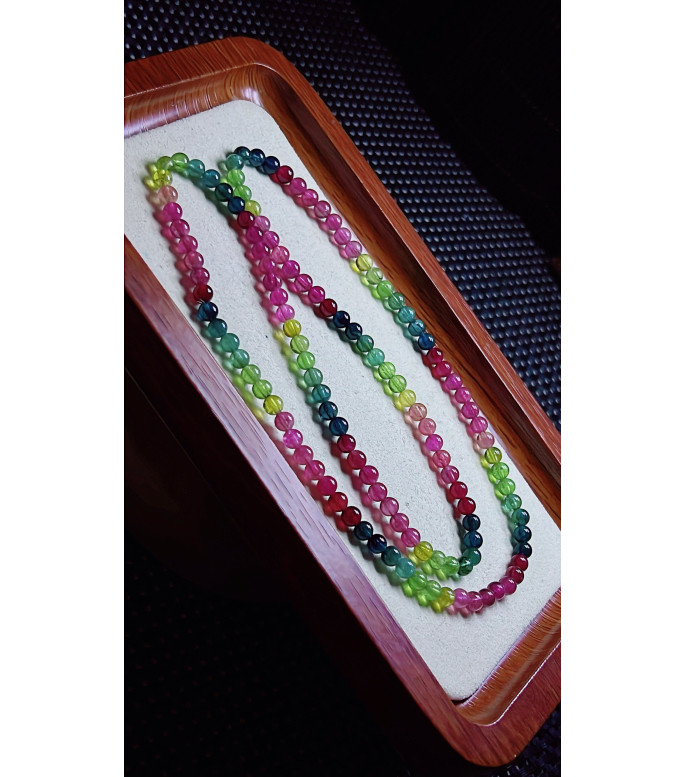 310F5 exquisite color code tourmaline three circle bracelet, specification about 4.5mm