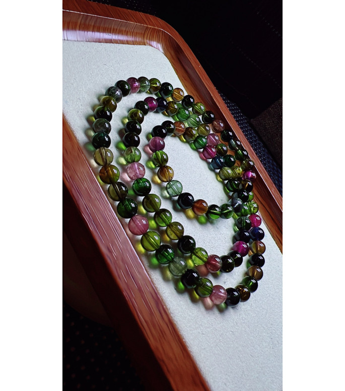 310F2 exquisite old mine black sugar tourmaline three circle bracelet, size about 6.2mm