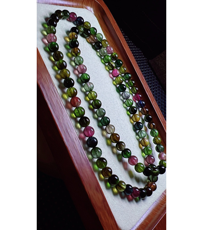 310F2 exquisite old mine black sugar tourmaline three circle bracelet, size about 6.2mm