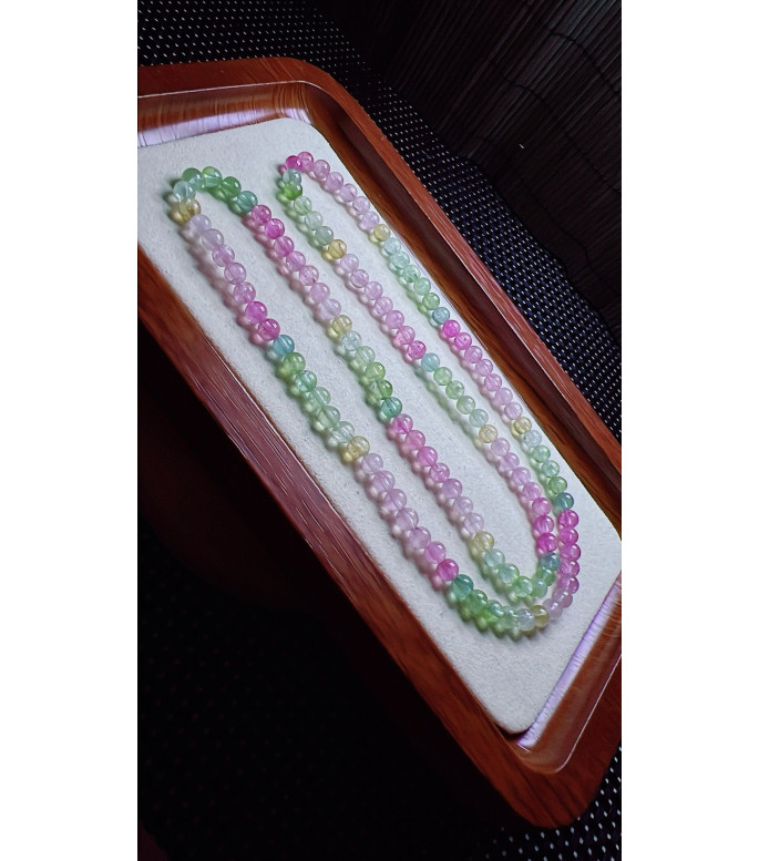 F2 exquisite Macaron tourmaline three circle bracelet, size about 4.7mm, weight 19.4g