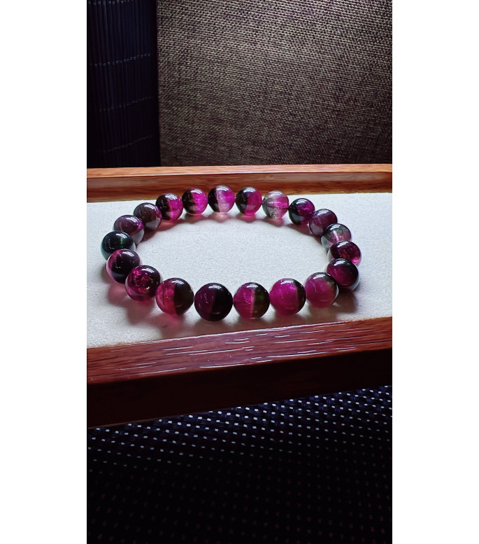 308F14 exquisite red treasure basin watermelon tourmaline bracelet, size about 9.5mm