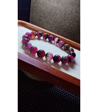 308F13 exquisite red treasure basin watermelon tourmaline bracelet, size about 10.5mm