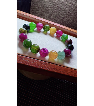 308F8 exquisite antique candy tourmaline bracelet, specification about 11.5mm, weight