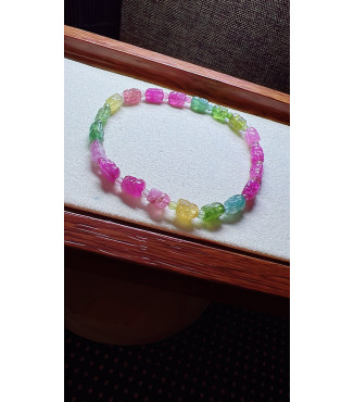 308F6 exquisite Pixiu tourmaline bracelet, specifications about 4.7X6.5mm, weight 6.9