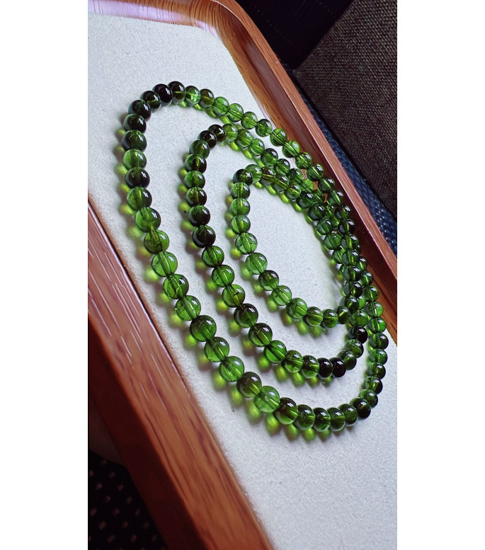 308F4 exquisite green tourmaline three circle bracelet, specification about 5.1mm, weight