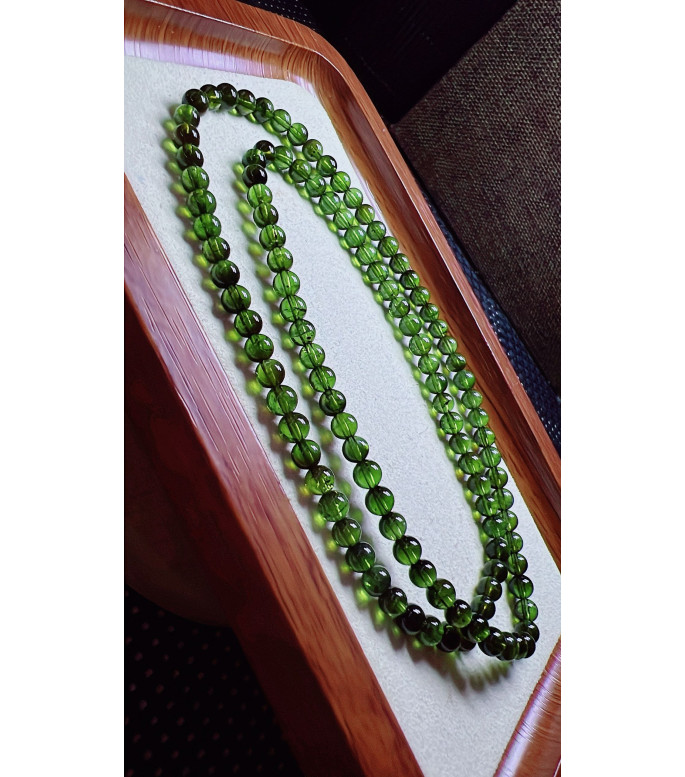 308F4 exquisite green tourmaline three circle bracelet, specification about 5.1mm, weight