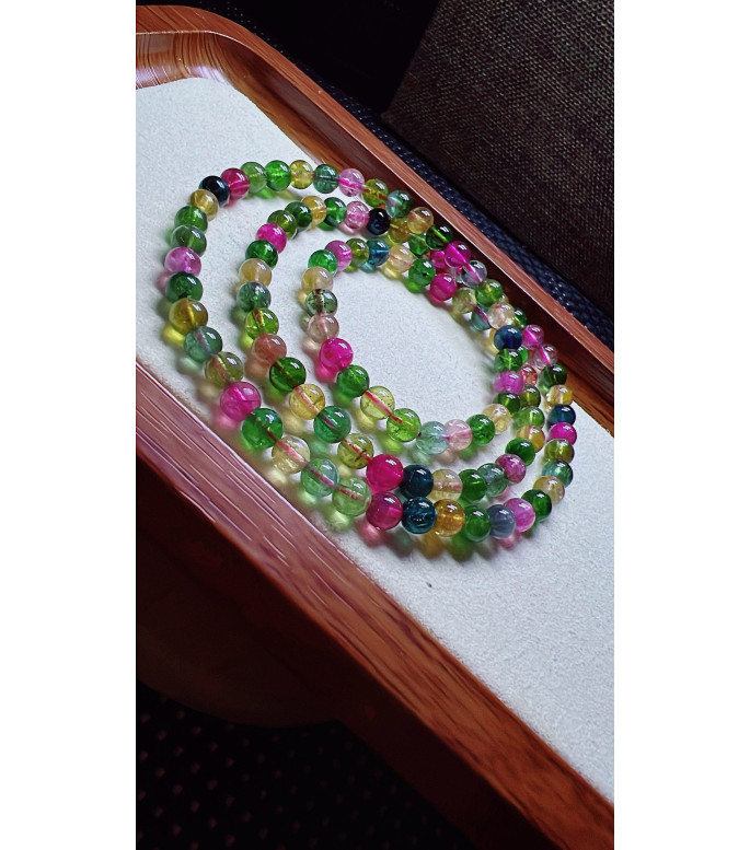 308F1 exquisite candy tourmaline three circle bracelet, specification about 5.5mm, weight
