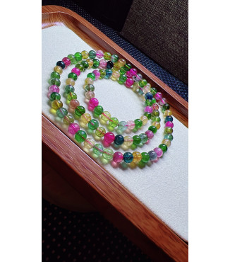 308F1 exquisite candy tourmaline three circle bracelet, specification about 5.5mm, weight
