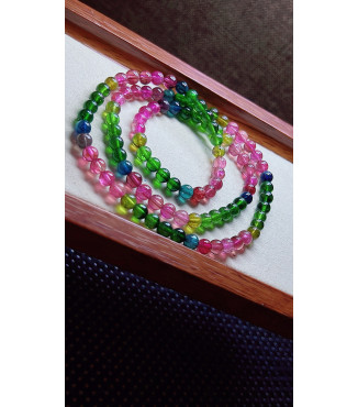 306F11 exquisite and beautiful colored tourmaline three circle bracelet, specification