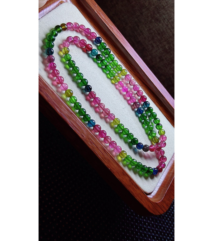 306F11 exquisite and beautiful colored tourmaline three circle bracelet, specification