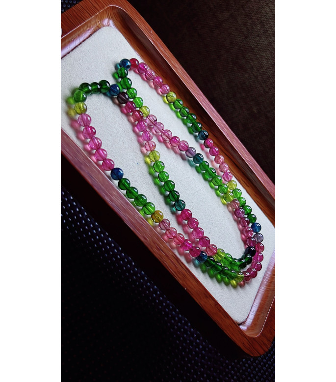 306F10 exquisite and beautiful colored tourmaline three circle bracelet, with a