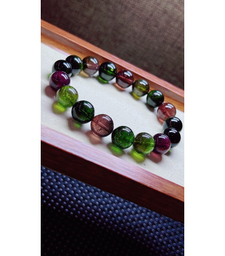 306F2 exquisite old mineral black sugar tourmaline bracelet, specification about 11.5mm