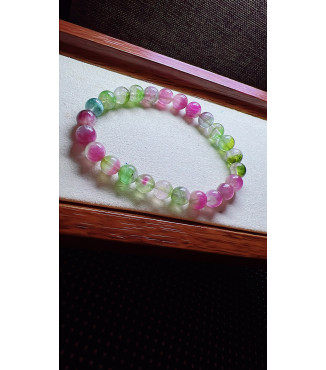 224F8 exquisite watermelon rainbow tourmaline bracelet, specification about 7.5mm, weight