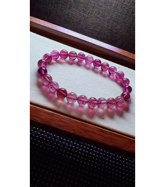222F13 exquisite red tourmaline bracelet, size about 8mm, weight 20.6g, crystal
