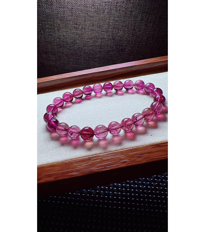 222F13 exquisite red tourmaline bracelet, size about 8mm, weight 20.6g, crystal