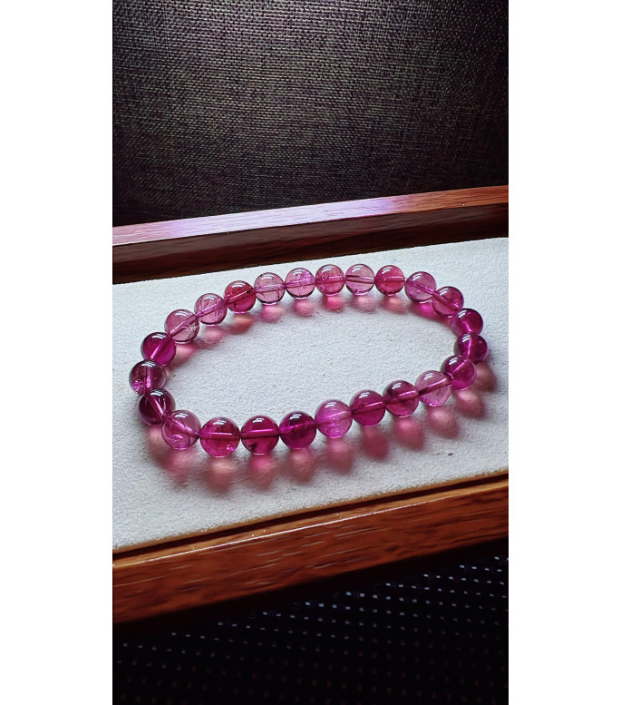 222F13 exquisite red tourmaline bracelet, size about 8mm, weight 20.6g, crystal