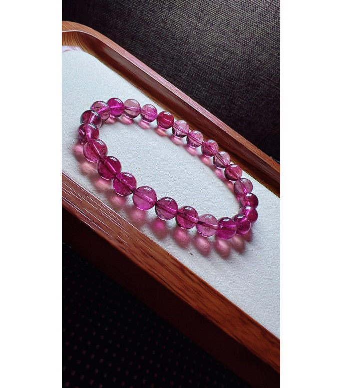 222F13 exquisite red tourmaline bracelet, size about 8mm, weight 20.6g, crystal