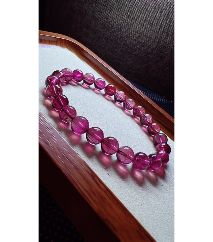 222F13 exquisite red tourmaline bracelet, size about 8mm, weight 20.6g, crystal
