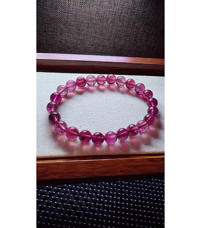 222F13 exquisite red tourmaline bracelet, size about 8mm, weight 20.6g, crystal