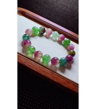 222F10 exquisite watermelon candy tourmaline bracelet, size about 11.5mm, weight 43.2