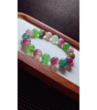 222F10 exquisite watermelon candy tourmaline bracelet, size about 11.5mm, weight 43.2