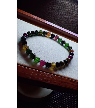 222F1 exquisite black sugar tourmaline bracelet, specification about 6.5mm, weight 12.5