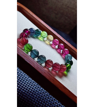 213F10 exquisite high-quality rainbow tourmaline bracelet, specification about 10.2mm