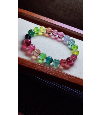 213F9 exquisite high-quality rainbow tourmaline bracelet, specification about 9.8mm