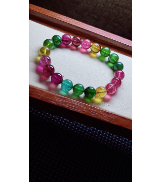 213F8 exquisite high-quality rainbow tourmaline bracelet, specification about 9.6mm
