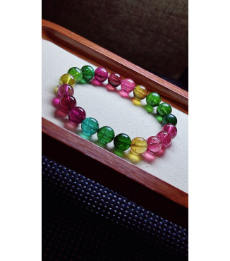 213F8 exquisite high-quality rainbow tourmaline bracelet, specification about 9.6mm