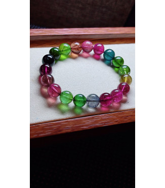 213F7 exquisite high-quality rainbow tourmaline bracelet, specification about 10mm