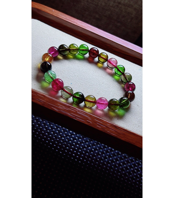 213F5 exquisite high-quality antique candy tourmaline bracelet, specification about 9mm 213F5 exquisite high-quality antique candy tourmaline bracelet, specification about 9mm