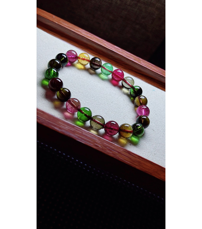 213F5 exquisite high-quality antique candy tourmaline bracelet, specification about 9mm 213F5 exquisite high-quality antique candy tourmaline bracelet, specification about 9mm