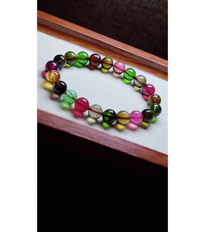 213F5 exquisite high-quality antique candy tourmaline bracelet, specification about 9mm 213F5 exquisite high-quality antique candy tourmaline bracelet, specification about 9mm