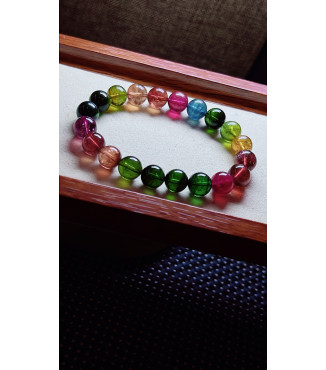 213F3 exquisite and high-quality rainbow tourmaline bracelet, with a specification of