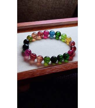 213F3 exquisite and high-quality rainbow tourmaline bracelet, with a specification of