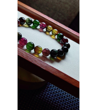213F2 exquisite black sugar tourmaline bracelet, specification about 9.5mm, weight 30g