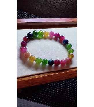 206F10 exquisite rainbow tourmaline bracelet, specification about 8.5mm, weight 22.1g