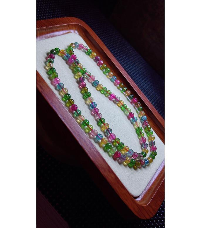 206F7 exquisite candy tourmaline three circle bracelet, size about 5.2mm, weight 24.8g