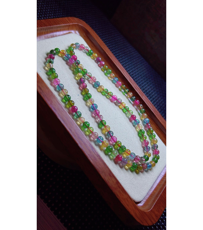 206F7 exquisite candy tourmaline three circle bracelet, size about 5.2mm, weight 24.8g