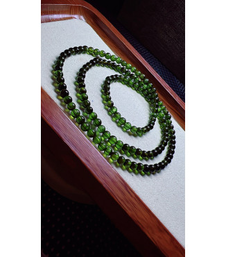 206F4 exquisite green tourmaline three circle bracelet, size about 4mm, weight 15.8g