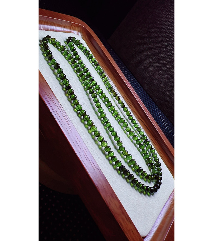206F4 exquisite green tourmaline three circle bracelet, size about 4mm, weight 15.8g
